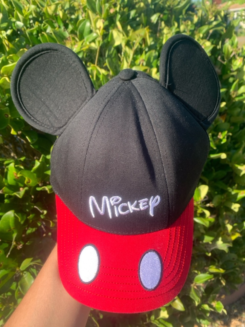 Disney Black Cap with Red Brim and Ear Accents